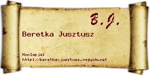 Beretka Jusztusz névjegykártya